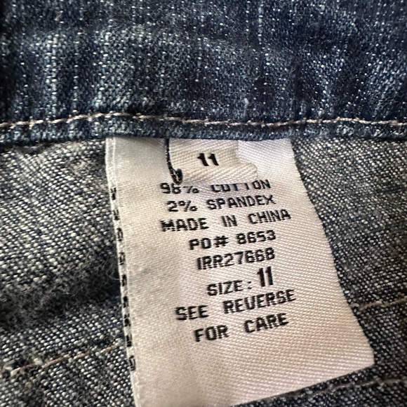 Distressed Paris Blues Stretch Low Rise Blue Jeans Slight Bootcut Sz 11 - Picture 5 of 6